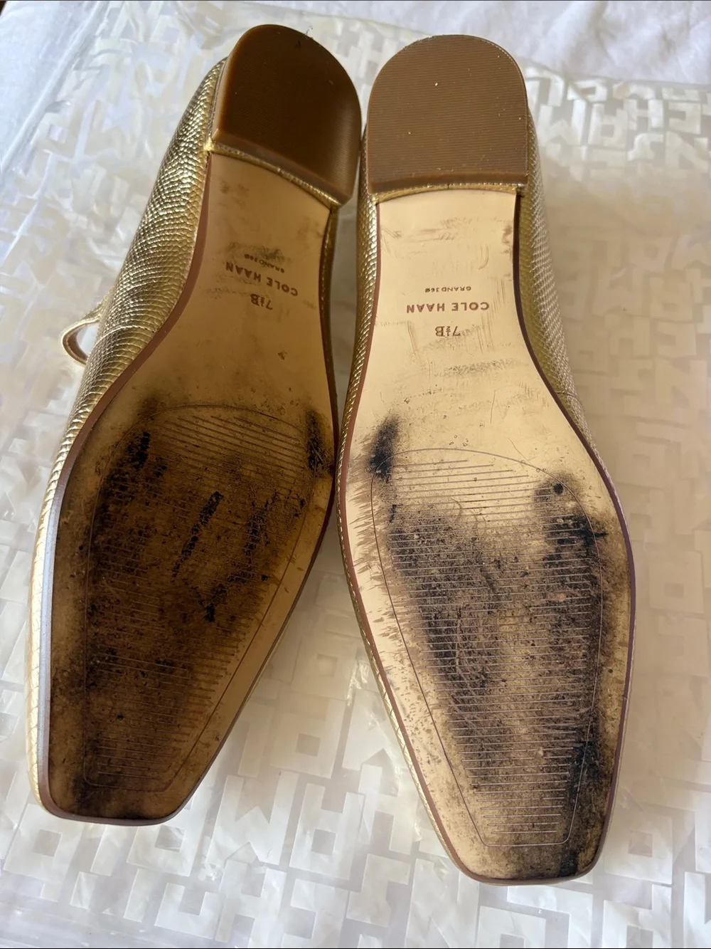 Cole Haan Metallic Gold Mary Jane Flats